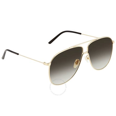 Sunglasses Gucci Original Gg0440s Metal Gold Brown Gradient 